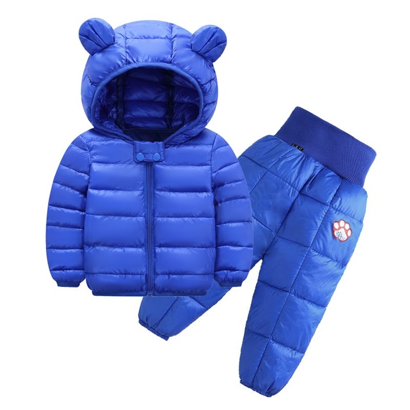 huayangtu儿童棉衣棉裤套装秋冬装宝宝衣服女童小男孩外套1一岁半2到3