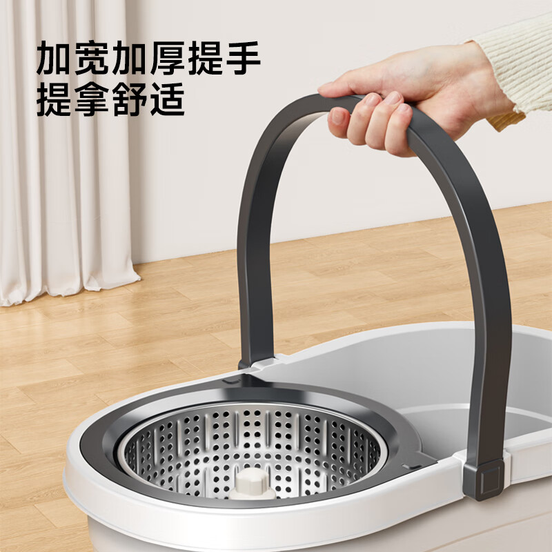 五月花旋转拖把带桶一套2头家用一拖净免手洗2026拖布吸水墩布杆长125cm高清大图