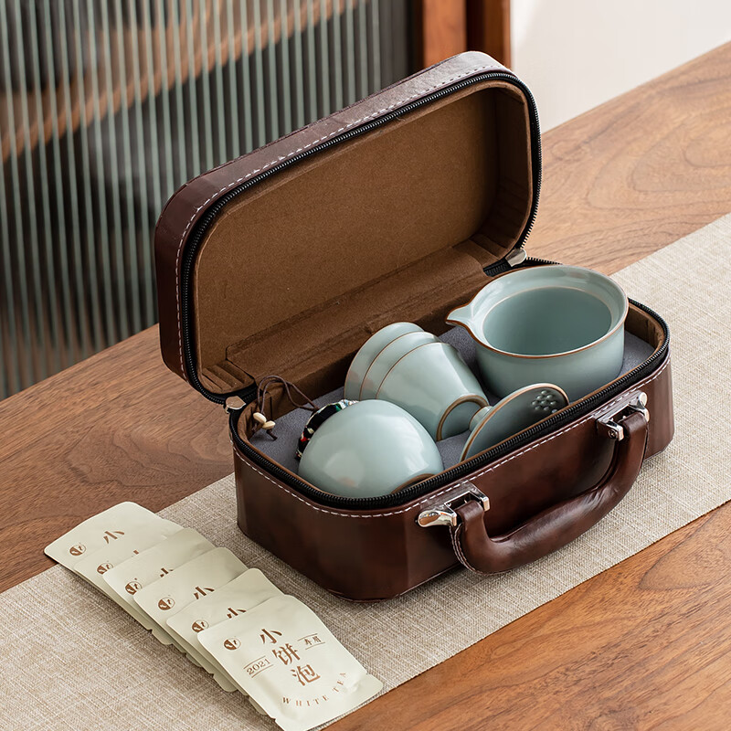 金镶玉 T&T冰魂汝纹旅行茶具套装高清大图