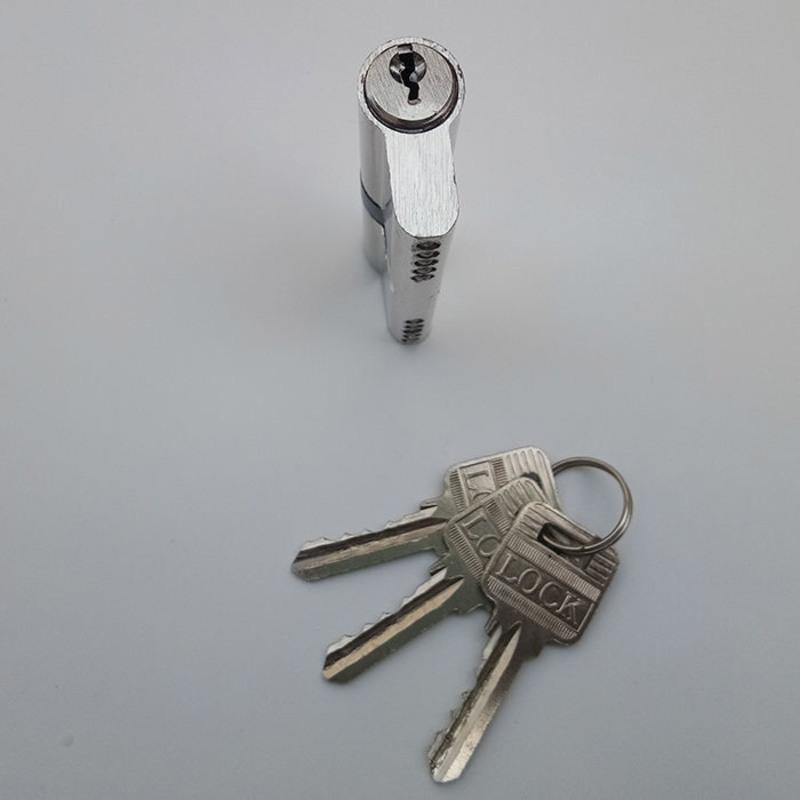 双开锁芯两头开插钥匙室内房门卧室门锁通道小70高29mm锁头锁芯小70锌