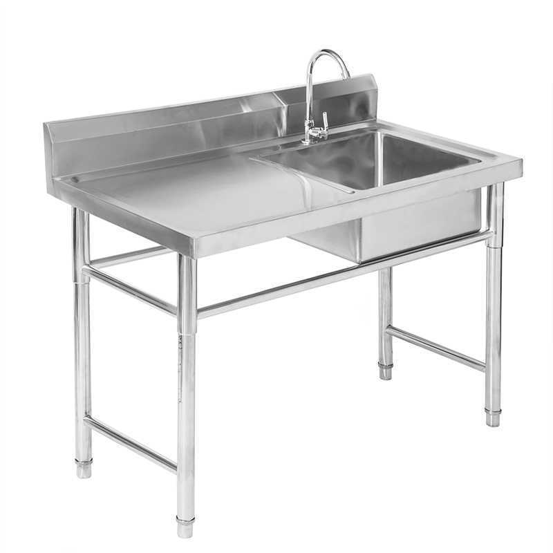 广亿隆定制厨房不锈钢水池洗菜池洗手池 厚款1.2米单孔带平台WH-SC1260#H/台