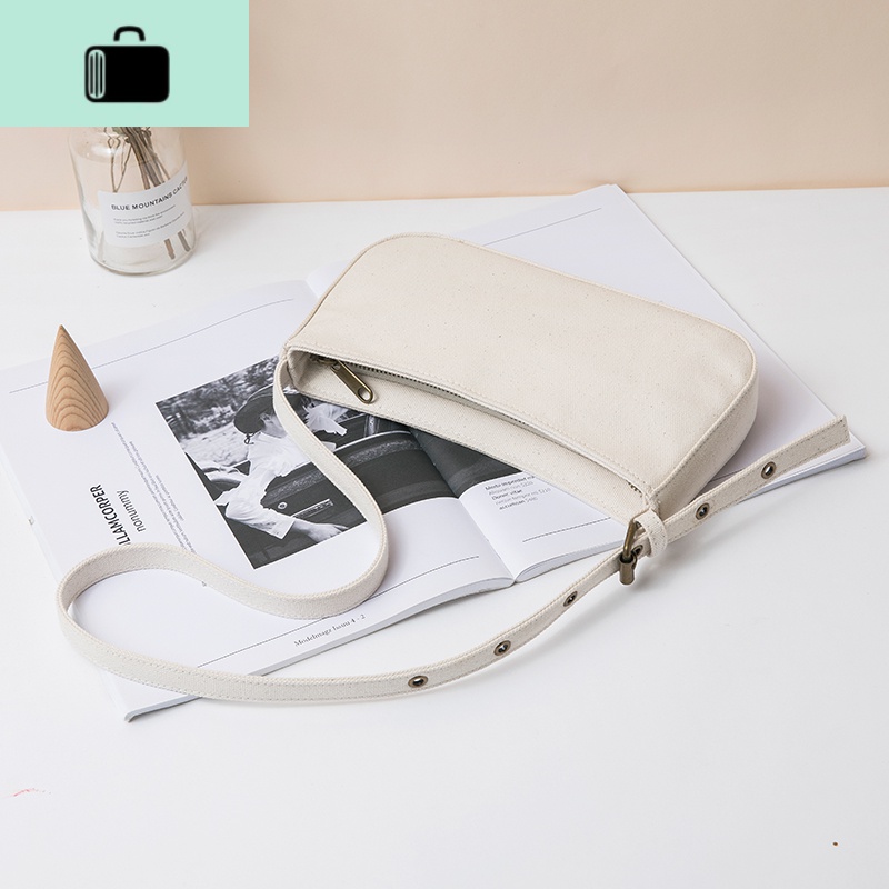 帆布腋下包ins夏天小众包包女新款高级感单肩复古法棍包NEWLAKE高清大图