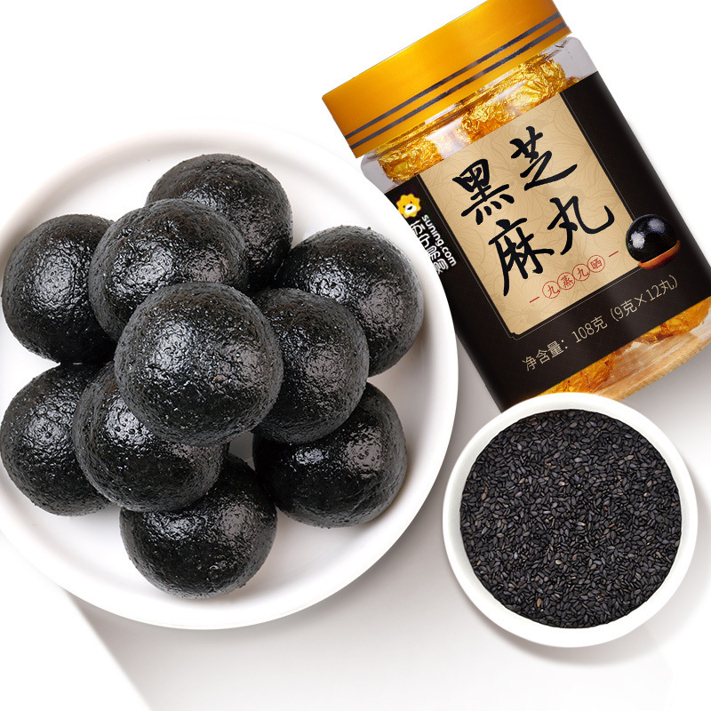 买一发四黑芝麻丸纯手工九制九蒸九晒芝麻蜂蜜丸膏丸男女营养代餐108g 厂家直送