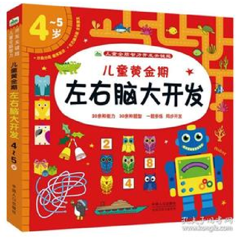 正版新书]4-5岁-儿童黄金期左右脑大开发本书编委会978751016302高清大图