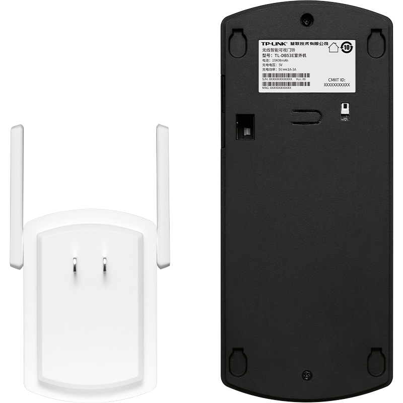 TP-LINK 可视门铃摄像头家用智能监控视频电子猫眼无线wifi访客识别视频通话超清夜视DB53E充电版128G内存卡