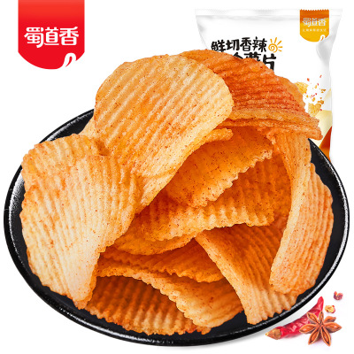 蜀道香 鲜切香辣马铃薯片60g*8袋 休闲薯片零食小吃膨化网红食品
