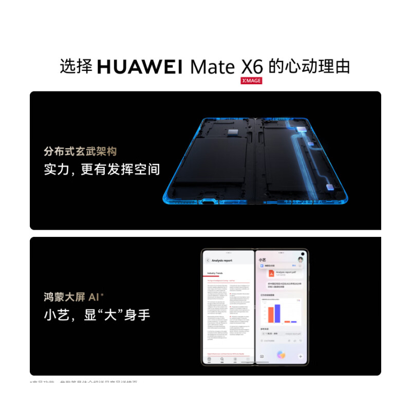 华为/HUAWEI Mate X6 典藏版 16GB+512GB 曜石黑 分布式玄武架构 鸿蒙大屏AI 红枫原色影像折叠屏手机高清大图