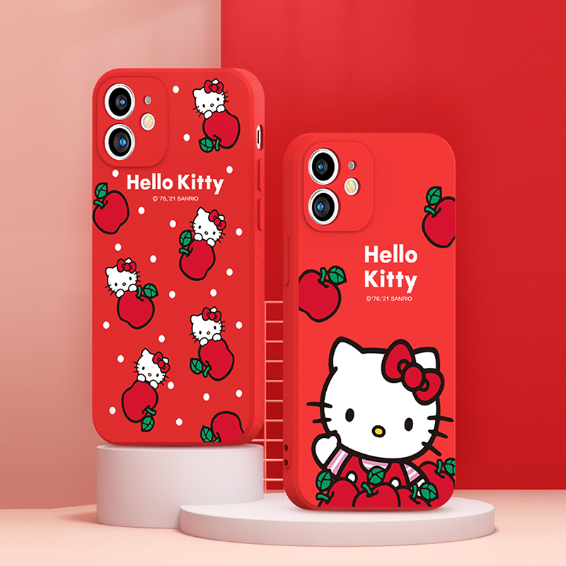 优加正版HelloKitty苹果12手机壳液态硅胶11全包防摔12pro软壳创意卡通可爱iPhone12prom
