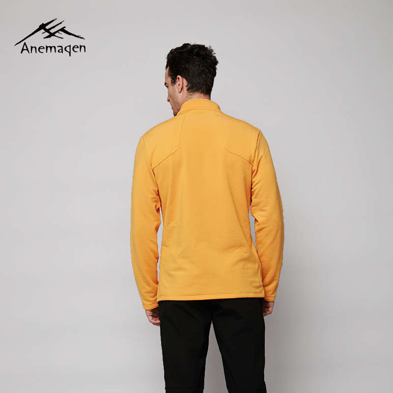 阿尼玛卿/ANEMAQEN 男款纯色立领保暖抓绒半开衫长袖套头衫抓绒上衣 AF1501