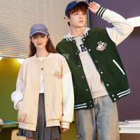 乐一通联名唐狮情侣外套2023秋季新款男女棒球服春秋情侣装潮_781 L 男款黛绿