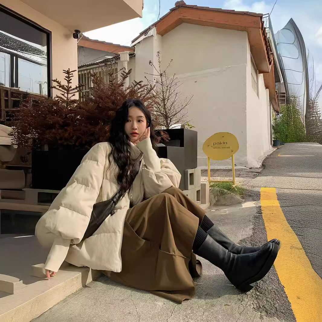 2025年棉衣女冬韩版宽松加厚灯芯绒外套时尚棉袄设计感潮流棉服高清大图