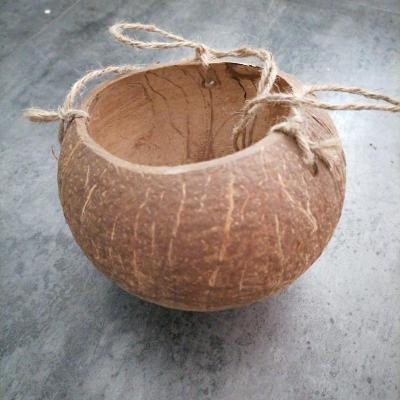 天然吊篮花盆椰子壳手工打磨花篮植物盆栽容器复古田园艺餐厅装饰原色