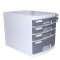 得力 8854 带锁桌面文件柜 (单位:只) 浅灰