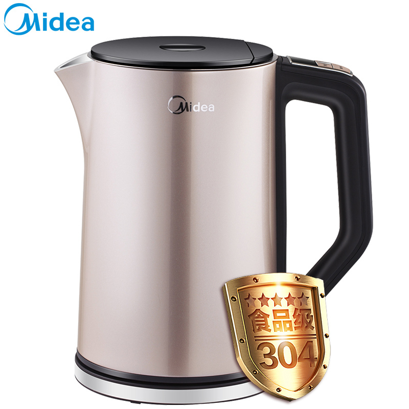 美的(Midea) 电水壶 HE1506b 1.5L一体无缝内胆 4段控温 薄膜感温技术 LED屏指示灯