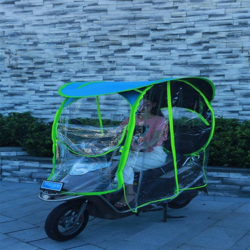电动车雨伞可折叠单车固定雨棚撑伞折叠折叠式伞架托车电车雨披电动车防雨透明透明雨伞