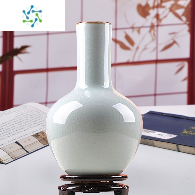 工匠景德镇陶瓷花瓶摆件客厅插花中式家居装饰工艺品仿古官窑纯白瓷瓶