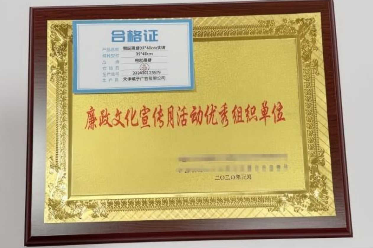 橙起晟捷 木托奖牌 35x50cm 个高清大图