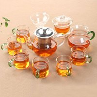 加厚玻璃茶具套装家用简约整套功夫茶具透明过滤泡茶器家用生活日用家庭清洁生活日用家居器皿水具水杯套装