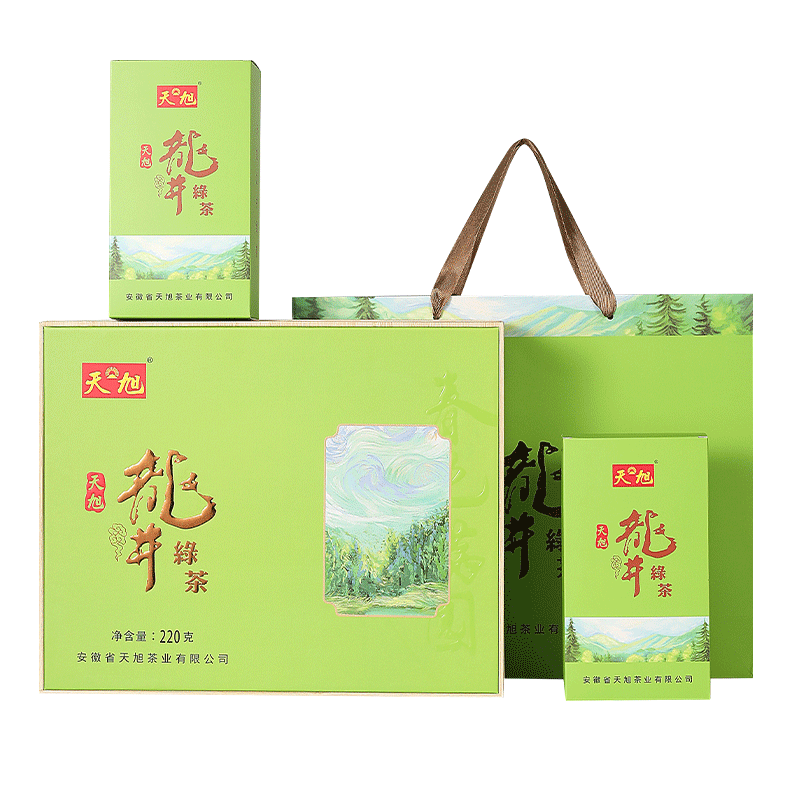 天旭龙井绿茶特级2024新茶明前茶叶礼盒装春茶节日送长辈礼茗茶220g