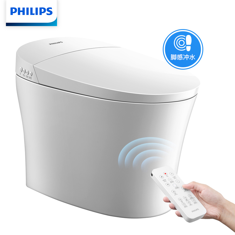 飞利浦(PHILIPS)智能马桶一体机 一键全自动烘干除臭 脚感冲水 即热式智能坐便器
