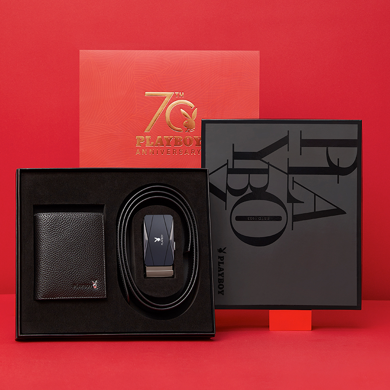 花花公子皮带钱包套装腰带男真皮父亲节送爸爸生日礼物送老公真送高清大图