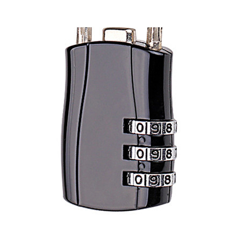 苏识 ZCL293黑 圆形钢丝绳 密码锁 (计价单位:个) 黑色高清大图