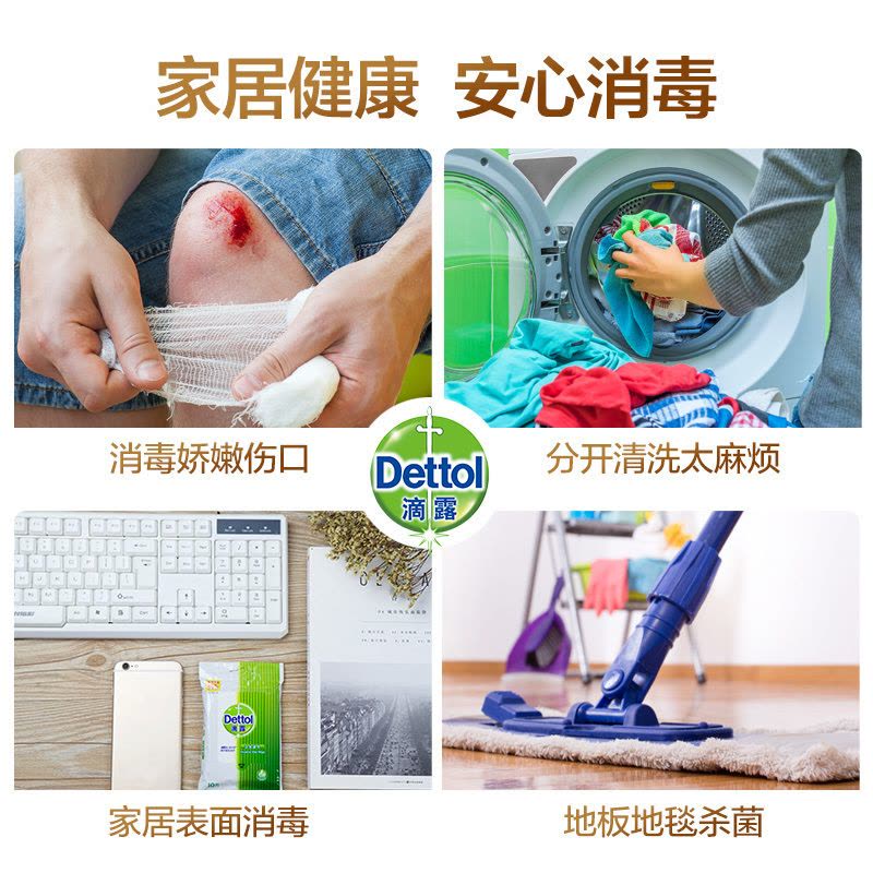 滴露(Dettol)消毒液1.2L*2瓶杀菌除螨 家居室内 宠物环境消毒 儿童宝宝内衣 衣物除菌剂图片