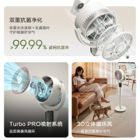 美的空气循环扇家用电风扇音静落地遥控超大风力台立式循环扇GAI24TD