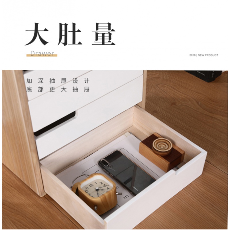 美帮汇桌面收纳盒抽屉式办公室多层木收纳柜多功能桌上收拾简约客厅家用高清大图