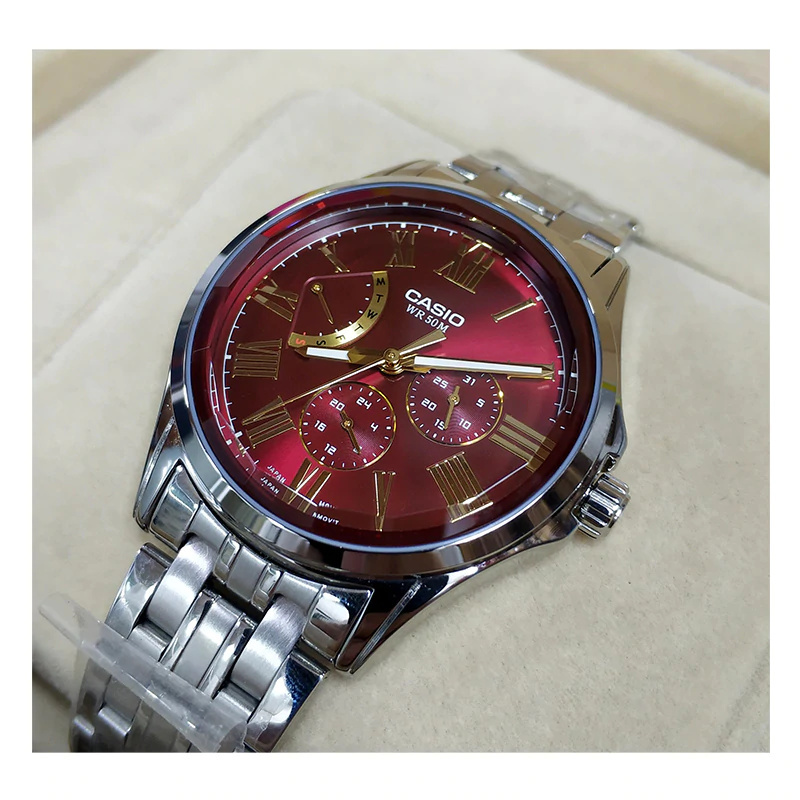 gfzpcasio卡西欧手表男表mtpe311dy系列男士银色钢带商务休闲防水手表