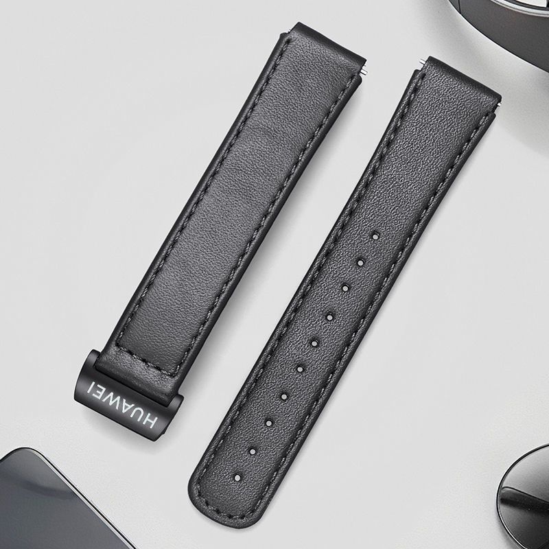 铭侣表带华为b3表带b6智能运动b5手环牛皮表带折叠扣商务版b2真皮链16