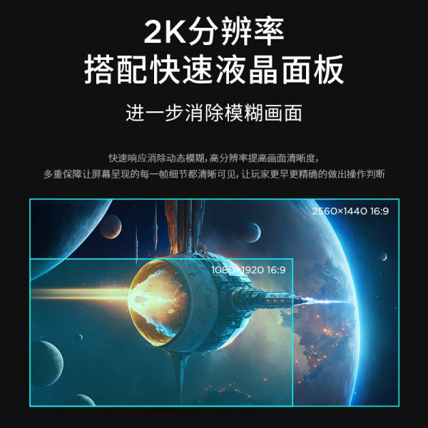 联想(Lenovo)拯救者R27QA 27英寸电脑显示器2K 180Hz 硬件护眼升降俯仰音箱电竞屏 图片 3