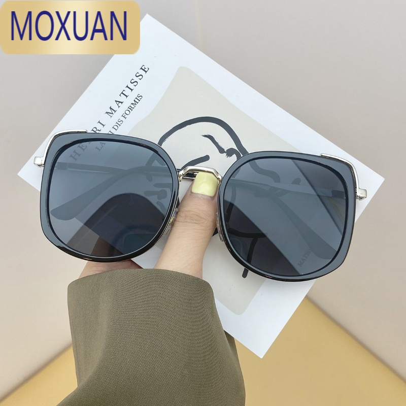 MOXUAN2021年新款百搭圆脸猫眼太阳镜女韩版潮ins茶色街拍墨镜