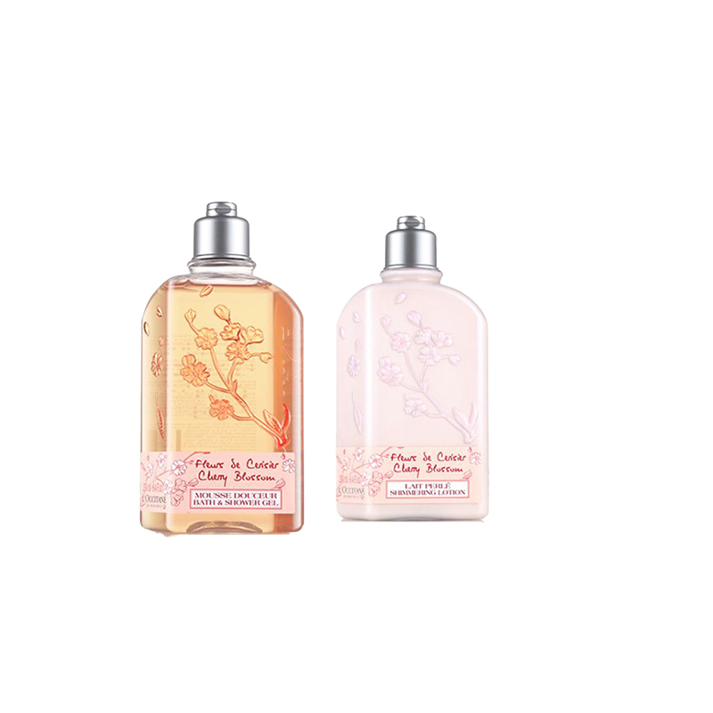欧舒丹甜蜜樱花沐浴护肤套装(沐浴啫喱250ml+润肤露250ml)