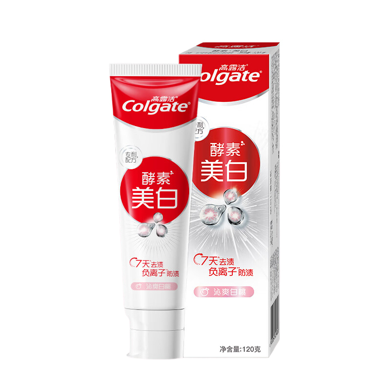 高露洁 美白牙膏沁爽白桃味-120g