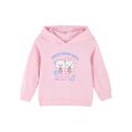【连帽T恤】秋季新款女童带帽长袖T恤卡通萌趣图儿童T恤休闲 90 粉红