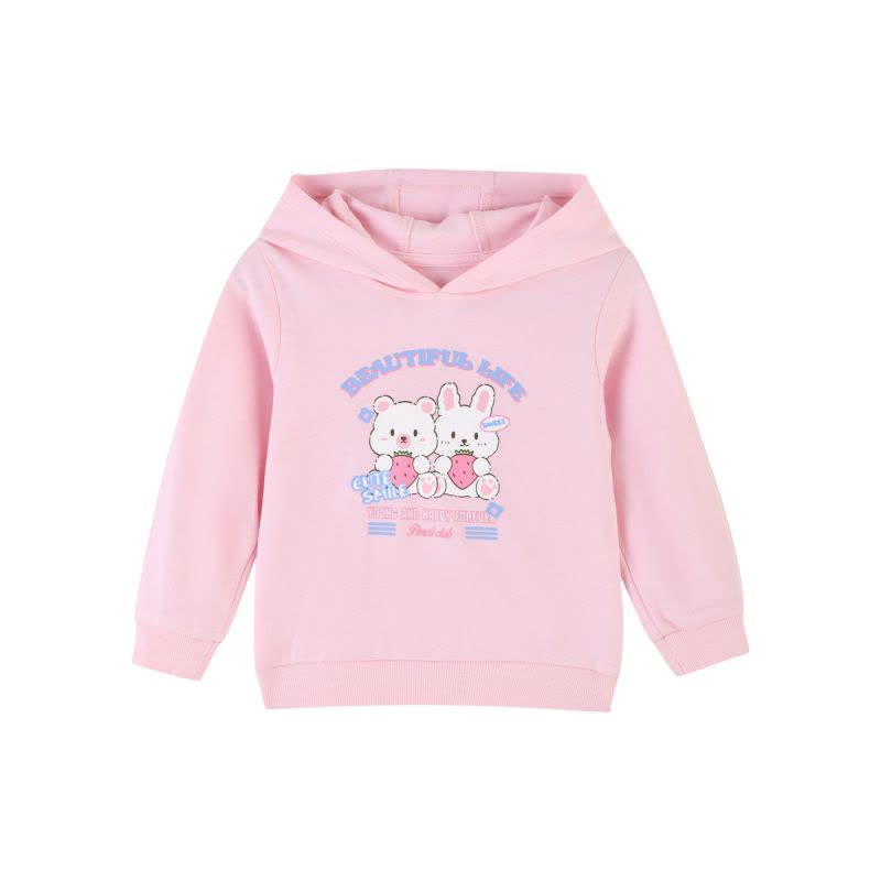 [福利]秋季新款女童带帽长袖T恤卡通萌趣图儿童T恤休闲连帽T恤图片