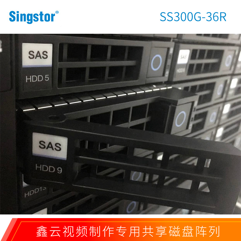 鑫云SS300G-36S光纤共享磁盘阵列 36盘位4K剪辑万兆存储 升级至4个万兆口 裸机+288TB(36块8T)