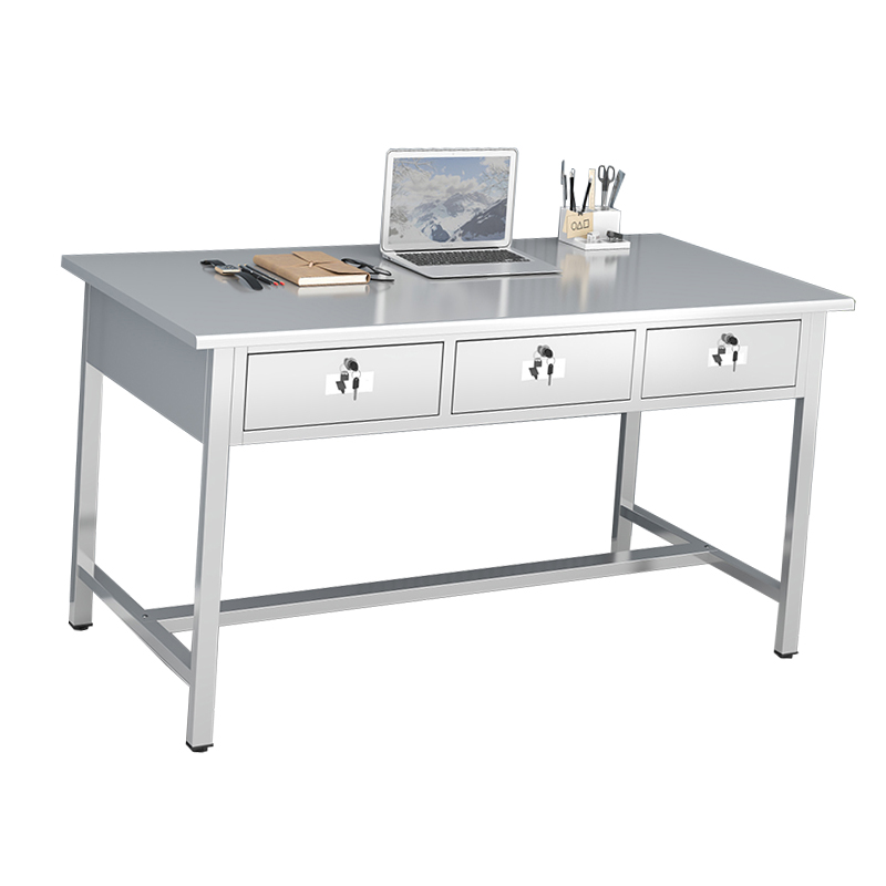 翼澜 不锈钢办公桌 三斗 张高清大图