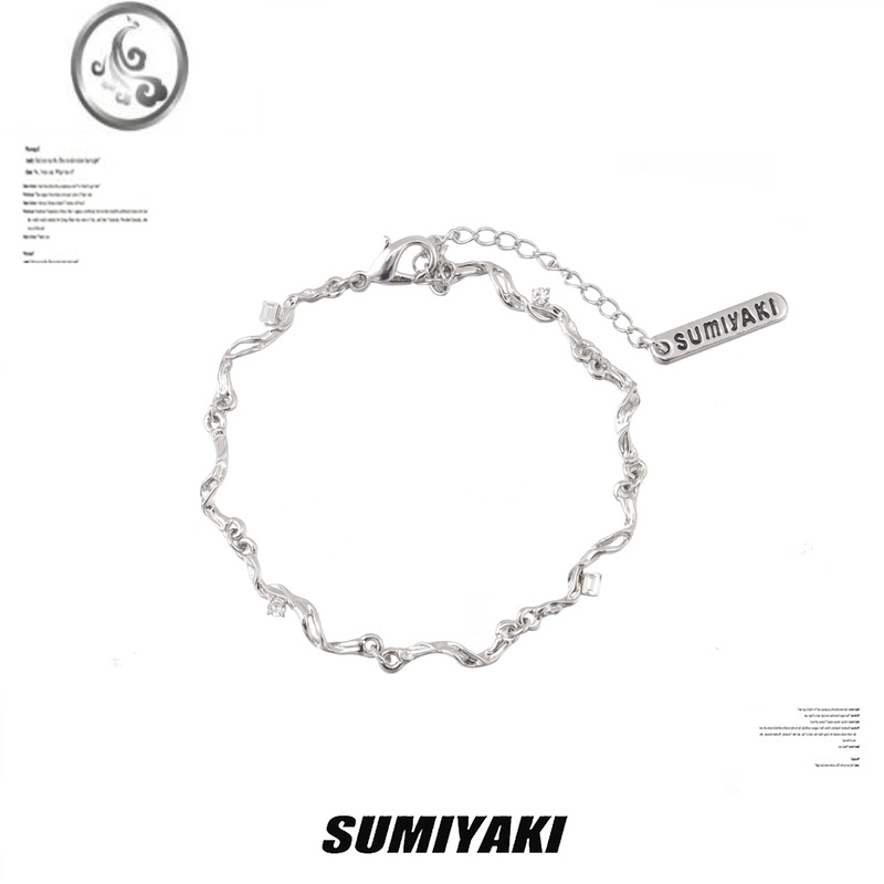 JiMi超酷! 液态肌理同情百搭手链轻奢小众情侣中性风手环