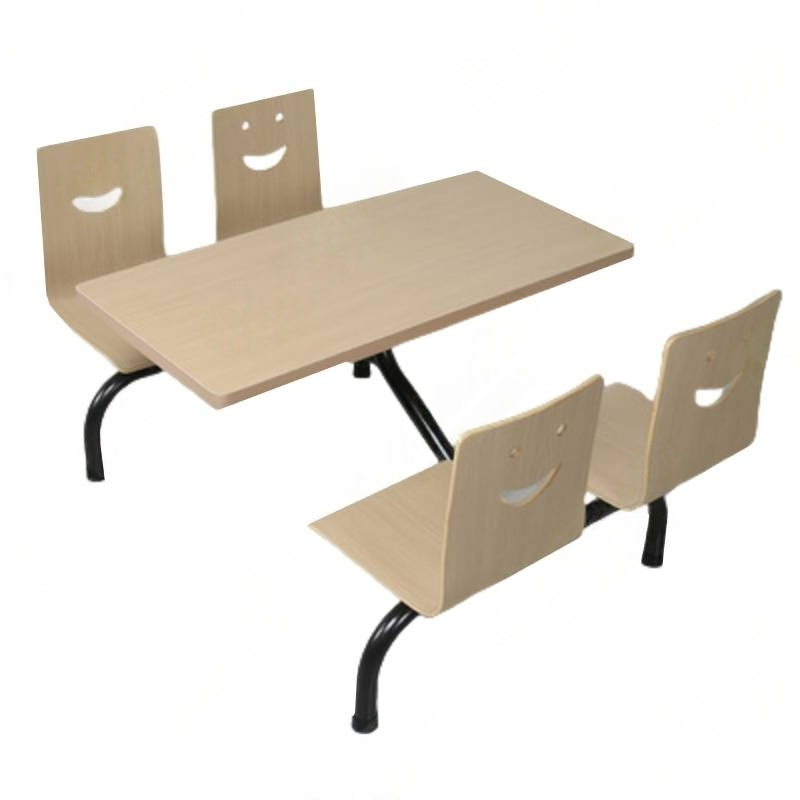 鑫龙都连体桌椅一桌四椅1.2米套高清大图