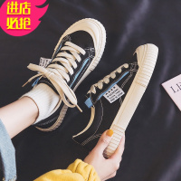 金三志低帮帆布鞋女2020新款百搭平底小白鞋女鞋休闲黑色韩版学生板鞋子休闲鞋
