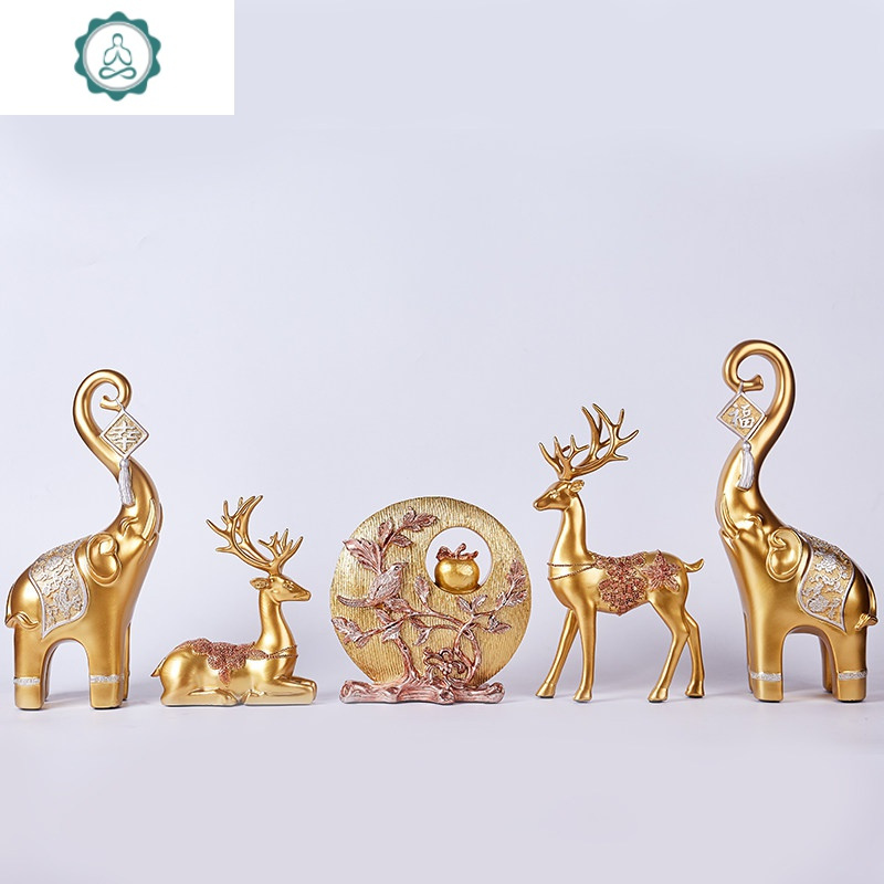 客厅电视柜小摆件鹿现代轻奢北欧酒柜玄关创意家居个性装饰品 封后