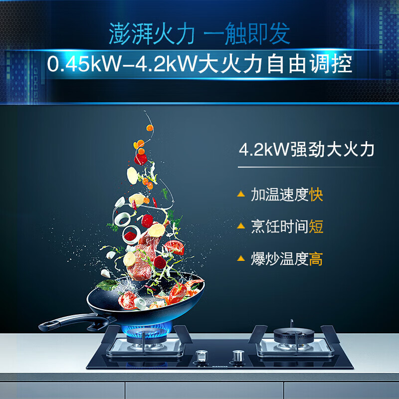 西门子ER7EA23JMP 燃气灶嵌入式高端双灶 天然气灶具 大火力 天然气蒸饭柜高清大图