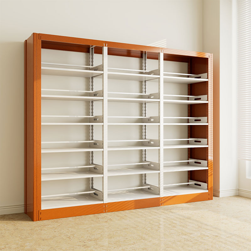 臻远ZY4072633 钢制书架黄色资料架 双面6层一列三组 2800*450*2000mm高清大图