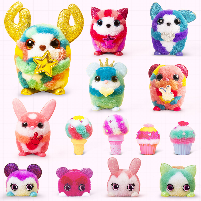 绒豆豆玩具可爱创意diy女孩生日毛绒动物娃毛绒玩偶