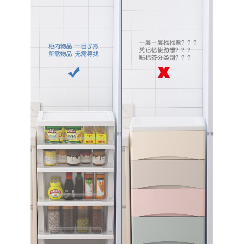 加厚抽屉式收纳箱盒塑料儿童衣柜玩具收纳柜子零食储物透明整理箱收纳柜 三维工匠高清大图