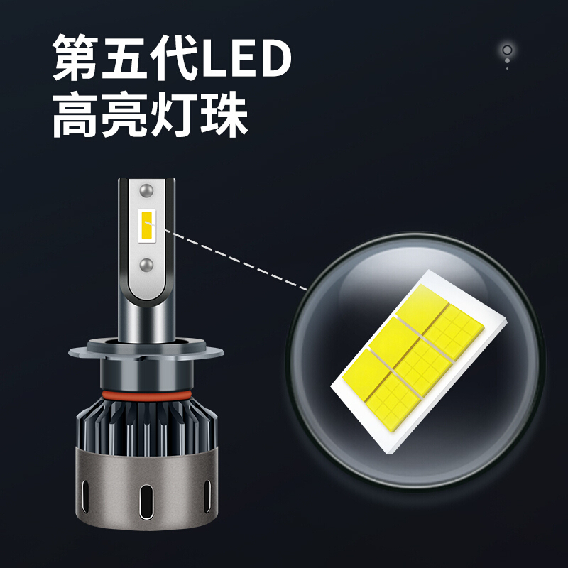 适用长城风骏皮卡5 6 7酷熊C30 C50 M4 M2 VV7炫丽LED大灯泡改装H6 h3 12-15款M4远光