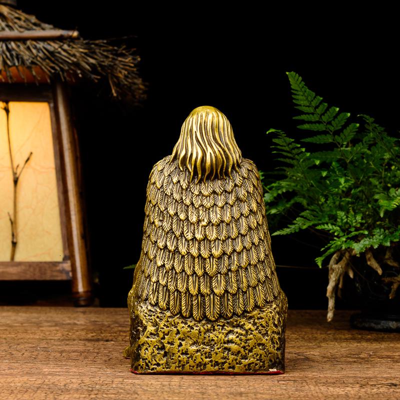 家柏饰(CORATED)铜人伏羲坐像摆件八卦祖师道教神像人文始祖铜像高清大图