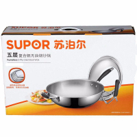 苏泊尔(SUPOR)304不锈钢炒锅 五层复合钢炒菜锅 电磁炉燃气通用锅具 CC30F1 30CM